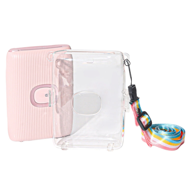 For FUJIFILM Instax mini Link 2 Crystal Hard Case Camera Bag with Shoulder Strap (Transparent) - Protective Case by buy2fix | Online Shopping UK | buy2fix