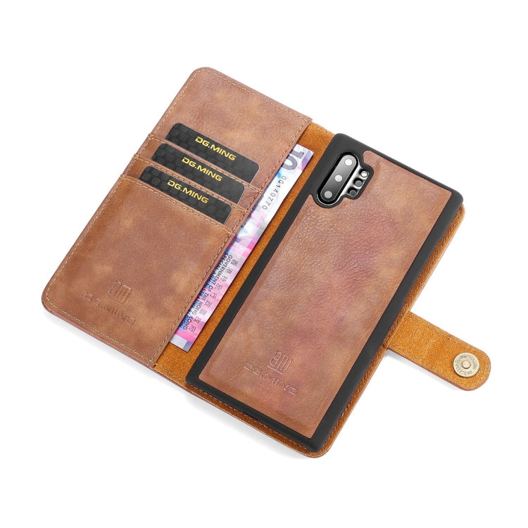 DG.MING Crazy Horse Texture Flip Detachable Magnetic Leather Case with Holder & Card Slots & Wallet for Samsung Galaxy Note 10+(Brown) - Galaxy Phone Cases by DG.MING | Online Shopping UK | buy2fix