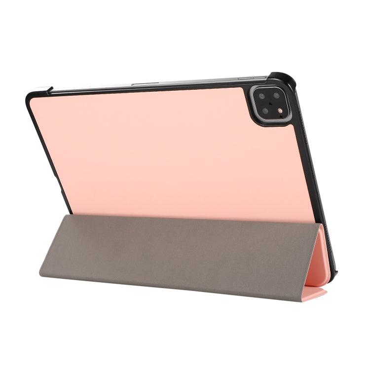 3-folding Skin Texture Horizontal Flip TPU + PU Leather Case with Holder For iPad Air 11 2024 / 2022 / 2020 10.9 (Pink) - iPad Air (2022) / (2020) 10.9 Cases by buy2fix | Online Shopping UK | buy2fix