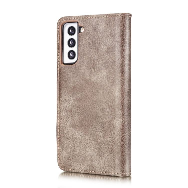 For Samsung Galaxy S21 5G DG.MING Crazy Horse Texture Flip Detachable Magnetic Leather Case with Holder & Card Slots & Wallet(Grey) - Galaxy S21 5G Cases by DG.MING | Online Shopping UK | buy2fix