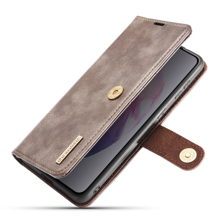 For Samsung Galaxy S21 5G DG.MING Crazy Horse Texture Flip Detachable Magnetic Leather Case with Holder & Card Slots & Wallet(Grey) - Galaxy S21 5G Cases by DG.MING | Online Shopping UK | buy2fix