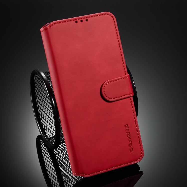 For Xiaomi Redmi Note 9 4G DG.MING Retro Oil Side Horizontal Flip Leather Case with Holder & Card Slots & Wallet(Red) - Xiaomi Cases by DG.MING | Online Shopping UK | buy2fix