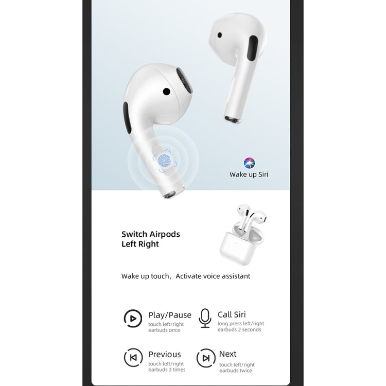 WiWU Airbuds Lite Touch Bluetooth Earphone with Charging Box, Support Siri & Master-slave Switching & IOS Display Battery(White) - Bluetooth Earphone by WIWU | Online Shopping UK | buy2fix