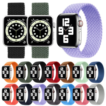 Metal Head Braided Nylon Solid Color Watch Band For Apple Watch Ultra 49mm&Watch Ultra 2 49mm / Series 9&8&7 45mm / SE 3&SE 2&6&SE&5&4 44mm / 3&2&1 42mm, Size:L 165mm(Dark Olive Green) - Watch Bands by buy2fix | Online Shopping UK | buy2fix