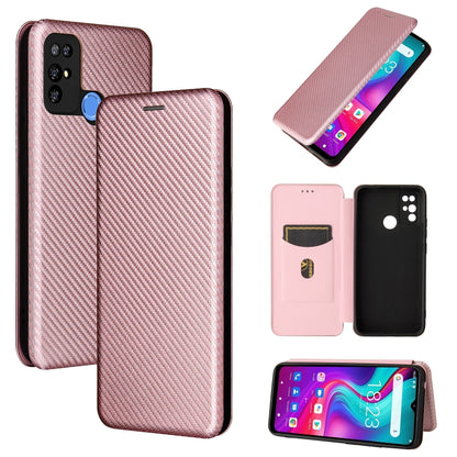 For Doogee X96 Pro Carbon Fiber Texture Horizontal Flip TPU + PC + PU Leather Case with Card Slot(Pink) - More Brand by buy2fix | Online Shopping UK | buy2fix