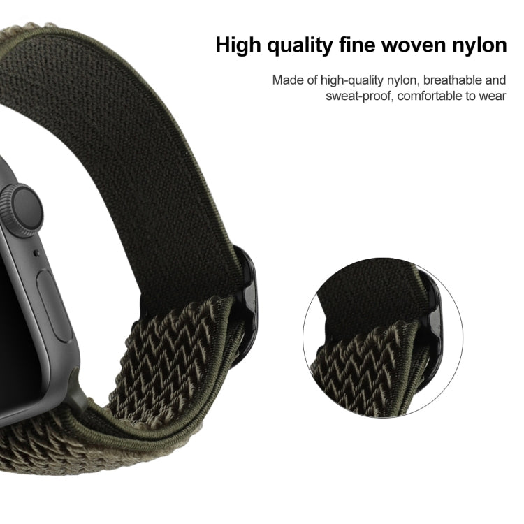 Wave Texture Nylon Watch Band For Apple Watch Ultra 49mm&Watch Ultra 2 49mm / Series 9&8&7 45mm / SE 3&SE 2&6&SE&5&4 44mm / 3&2&1 42mm(ArmyGreen) - Watch Bands by buy2fix | Online Shopping UK | buy2fix