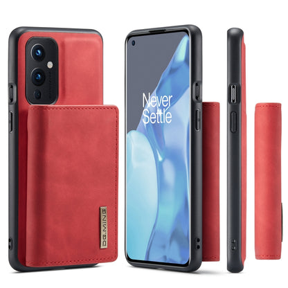 For OnePlus 9 (EU/NA) DG.MING M1 Series 3-Fold Multi Card Wallet  Back Cover Shockproof Case with Holder Function(Red) -  by DG.MING | Online Shopping UK | buy2fix