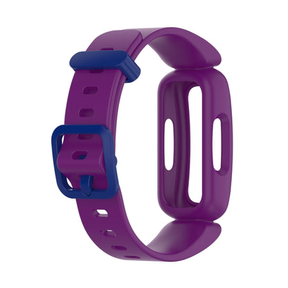 For Fitbit Ace 3 Silicone Integrated Watch Band(Grape Purple Dark Blue Buckle) - Watch Bands by buy2fix | Online Shopping UK | buy2fix