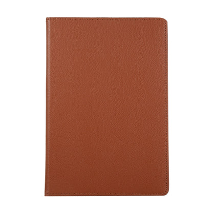 For Samsung Galaxy Tab S7 FE T730 Litchi Texture Horizontal Flip 360 Degrees Rotation Leather Case with Holder(Brown) - Other Galaxy Tab PC by buy2fix | Online Shopping UK | buy2fix