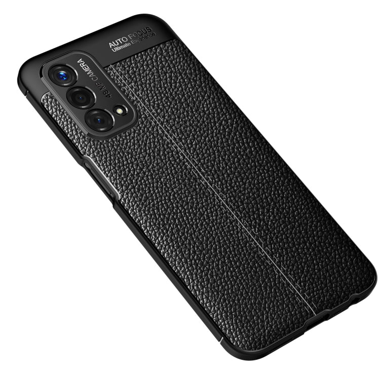 For OnePlus Nord N200 5G Litchi Texture TPU Shockproof Case(Black) - OnePlus Cases by buy2fix | Online Shopping UK | buy2fix