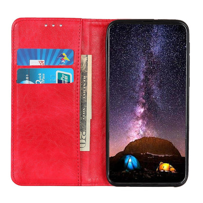 For OnePlus Nord 2 5G Magnetic Crazy Horse Texture Horizontal Flip Leather Case with Holder & Card Slots & Wallet(Red) - OnePlus Cases by buy2fix | Online Shopping UK | buy2fix