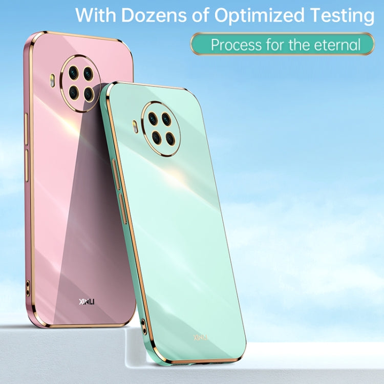 For Xiaomi Mi 10T Lite 5G XINLI Straight 6D Plating Gold Edge TPU Shockproof Case(Mint Green) - Xiaomi Cases by XINLI | Online Shopping UK | buy2fix