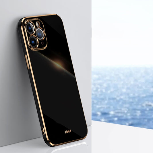For iPhone 11 Pro XINLI Straight 6D Plating Gold Edge TPU Shockproof Case (Black) - iPhone 11 Pro Cases by XINLI | Online Shopping UK | buy2fix