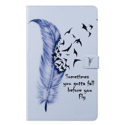 For Galaxy Tab A 10.1 (2019) 3D Colored Drawing Horizontal Flip Leather Case with Holder & Card Slots & Wallet(Feather) - Tab A 10.1 by buy2fix | Online Shopping UK | buy2fix