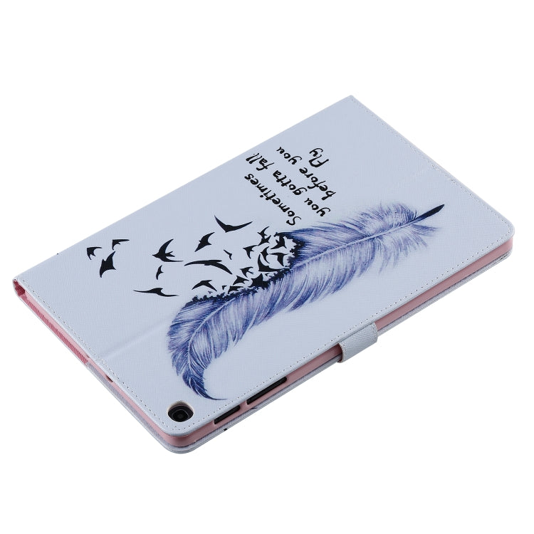 For Galaxy Tab A 10.1 (2019) 3D Colored Drawing Horizontal Flip Leather Case with Holder & Card Slots & Wallet(Feather) - Tab A 10.1 by buy2fix | Online Shopping UK | buy2fix