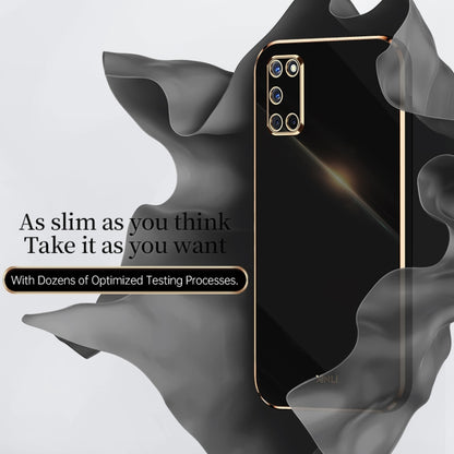 For OPPO A52 XINLI Straight 6D Plating Gold Edge TPU Shockproof Case(White) - OPPO Cases by XINLI | Online Shopping UK | buy2fix