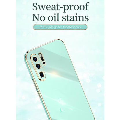 For Huawei P30 Pro XINLI Straight Edge 6D Electroplate TPU Phone Case with Ring Holder(Mint Green) - Huawei Cases by XINLI | Online Shopping UK | buy2fix