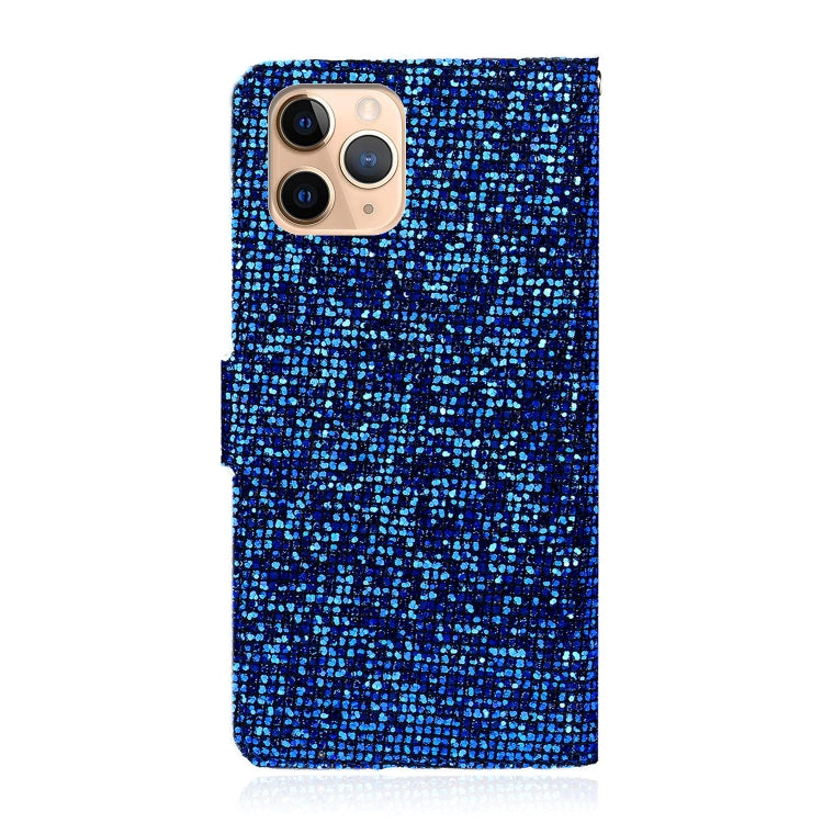 For iPhone 13 Pro Max Glitter Powder Horizontal Flip Leather Case with Card Slots & Holder & Lanyard (Blue) - iPhone 13 Pro Max Cases by buy2fix | Online Shopping UK | buy2fix