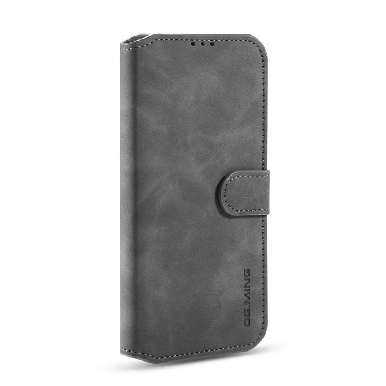 For Samsung Galaxy A22 4G DG.MING Retro Oil Side Horizontal Flip Leather Case with Holder & Card Slots & Wallet(Grey) - Galaxy Phone Cases by DG.MING | Online Shopping UK | buy2fix