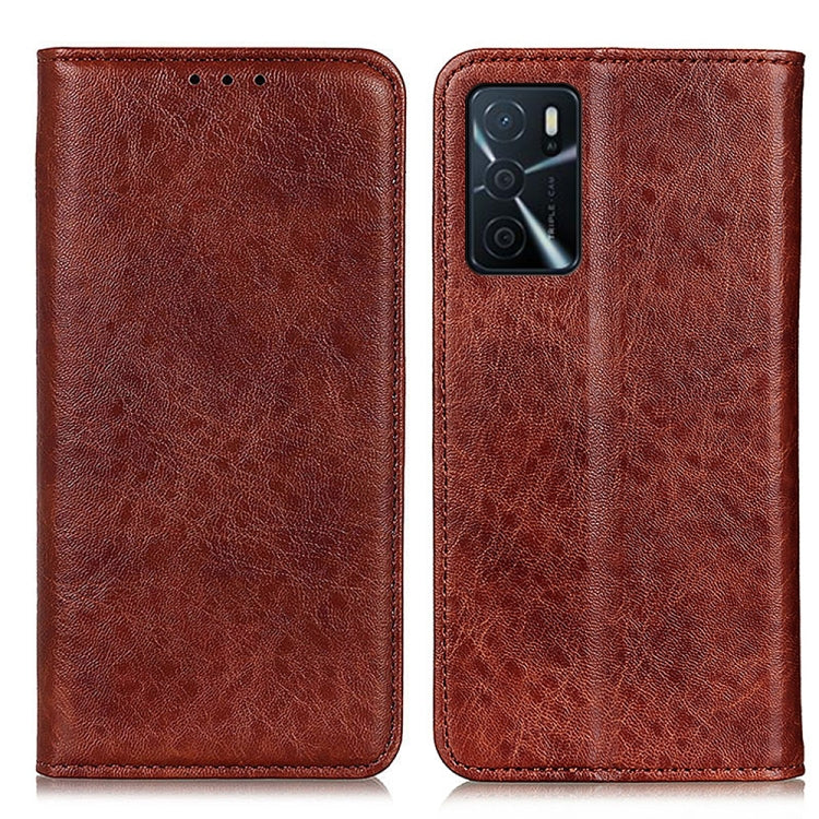 For OPPO A16 Magnetic Crazy Horse Texture Horizontal Flip Leather Case with Holder & Card Slots & Wallet(Brown) - OPPO Cases by buy2fix | Online Shopping UK | buy2fix