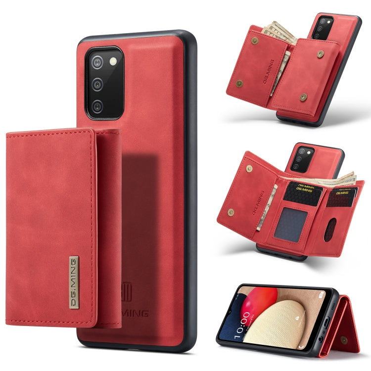 For Samsung Galaxy A02s DG.MING M1 Series 3-Fold Multi Card Wallet  Back Cover Shockproof Case with Holder Function(Red) - Galaxy Phone Cases by DG.MING | Online Shopping UK | buy2fix