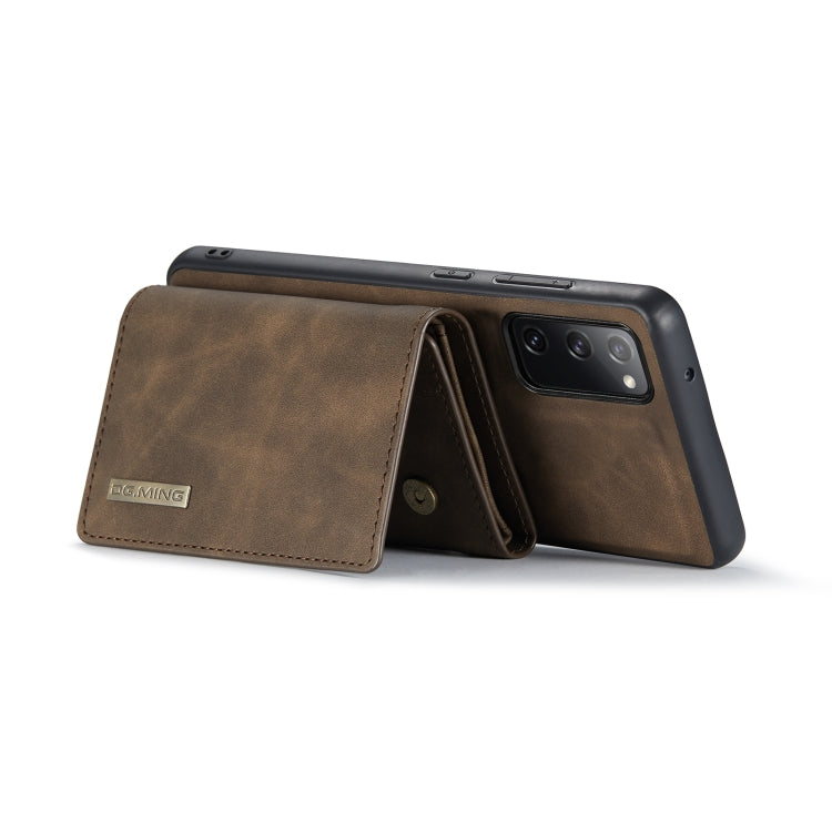 For Samsung Galaxy S20 FE DG.MING M1 Series 3-Fold Multi Card Wallet  Back Cover Shockproof Case with Holder Function(Coffee) - Galaxy S20 FE Cases by DG.MING | Online Shopping UK | buy2fix