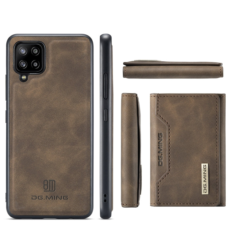 For Samsung Galaxy A42 5G DG.MING M2 Series 3-Fold Multi Card Bag Back Cover Shockproof Case with Wallet & Holder Function(Coffee) - Galaxy Phone Cases by DG.MING | Online Shopping UK | buy2fix