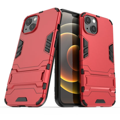 For iPhone 13 PC + TPU Shockproof Protective Case with Invisible Holder(Red) - iPhone 13 Cases by buy2fix | Online Shopping UK | buy2fix