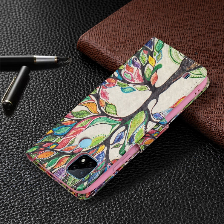 For OPPO Realme C21 / C20 Colored Drawing Pattern Horizontal Flip Leather Case with Holder & Card Slots & Wallet(Tree Life) - Realme Cases by buy2fix | Online Shopping UK | buy2fix