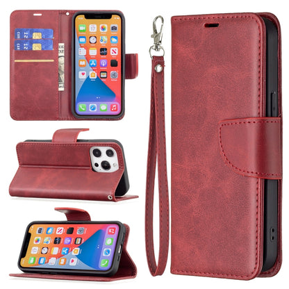 For iPhone 13 Retro Lambskin Texture Pure Color Horizontal Flip PU Leather Case, with Holder & Card Slots & Wallet & Lanyard(Red) - iPhone 13 Cases by buy2fix | Online Shopping UK | buy2fix