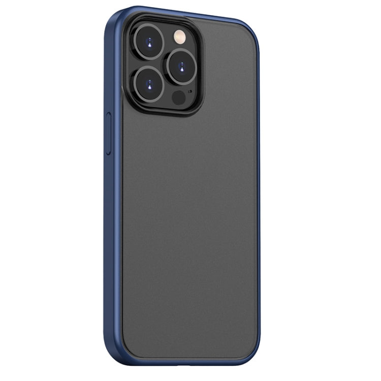 For iPhone 13 Pro Skin Feel Frosted PC + TPU Shockproof Case with Color Button (Blue) - iPhone 13 Pro Cases by buy2fix | Online Shopping UK | buy2fix