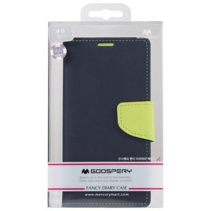 For iPhone 13 GOOSPERY FANCY DIARY Cross Pattern Horizontal Flip Leather Case with Holder & Card Slots & Wallet(Navy Blue) - iPhone 13 Cases by GOOSPERY | Online Shopping UK | buy2fix
