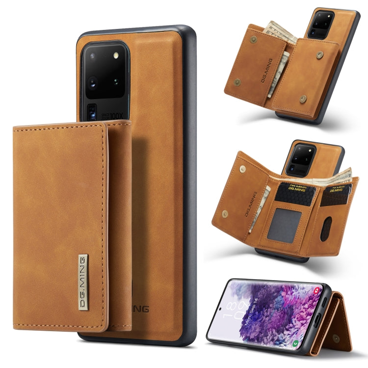 For Samsung Galaxy S20 Ultra DG.MING M1 Series 3-Fold Multi Card Wallet  Back Cover Shockproof Case with Holder Function(Brown) - Galaxy Phone Cases by DG.MING | Online Shopping UK | buy2fix