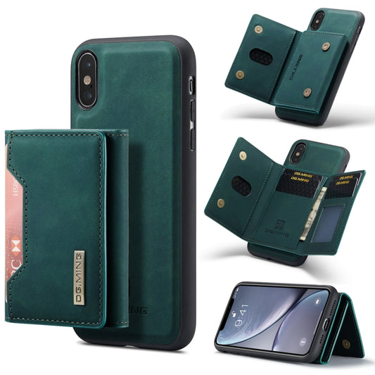 DG.MING M2 Series 3-Fold Multi Card Bag Back Cover Shockproof Case with Wallet & Holder Function For iPhone XS(Green) -  by DG.MING | Online Shopping UK | buy2fix