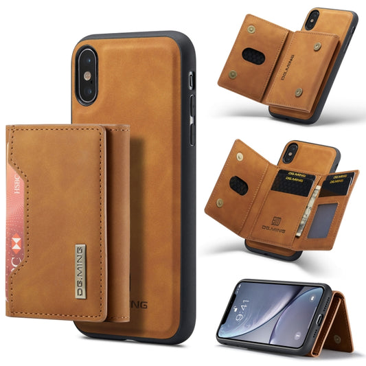 DG.MING M2 Series 3-Fold Multi Card Bag Back Cover Shockproof Case with Wallet & Holder Function For iPhone XS Max(Brown) -  by DG.MING | Online Shopping UK | buy2fix