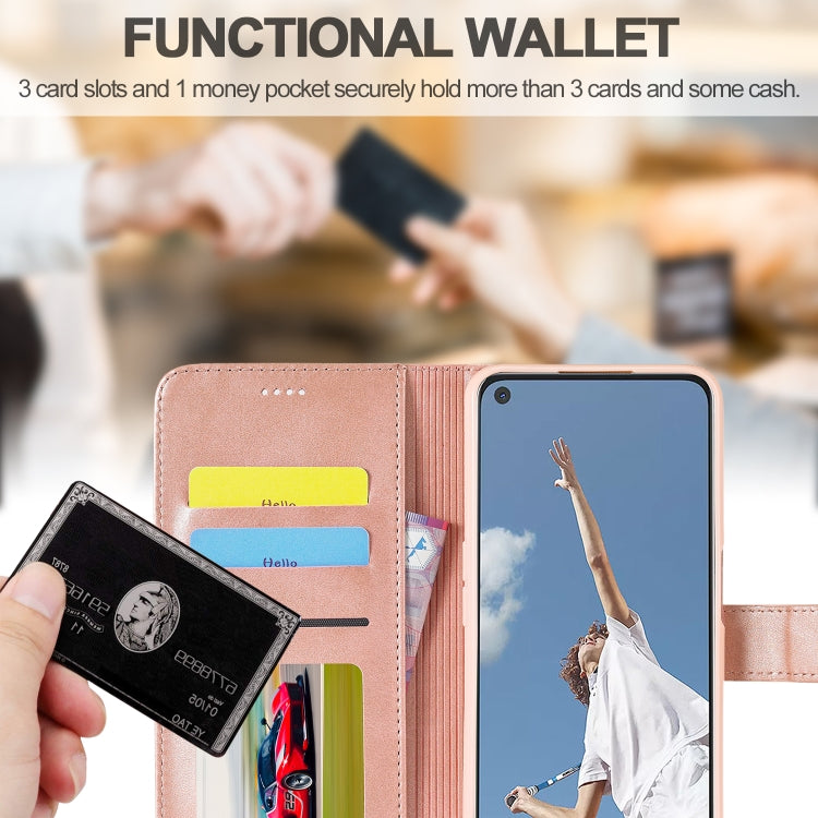 LC.IMEEKE Calf Texture Horizontal Flip Leather Case with Holder & Card Slots & Wallet For OPPO A16(Rose Gold) - OPPO Cases by LC.IMEEKE | Online Shopping UK | buy2fix