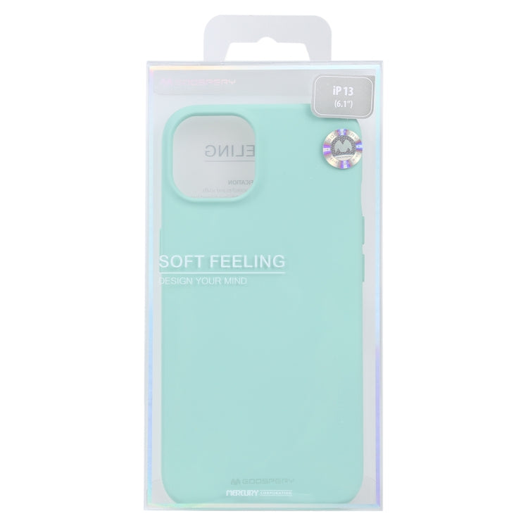 For iPhone 13 GOOSPERY SOFT FEELING Liquid TPU Shockproof Soft Case(Mint Green) - iPhone 13 Cases by GOOSPERY | Online Shopping UK | buy2fix