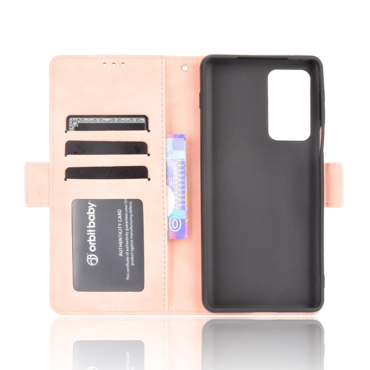 For Motorola Moto Edge 20 Pro/Edge S Pro Skin Feel Calf Pattern Horizontal Flip Leather Case with Holder & Card Slots & Photo Frame(Pink) - Motorola Cases by buy2fix | Online Shopping UK | buy2fix