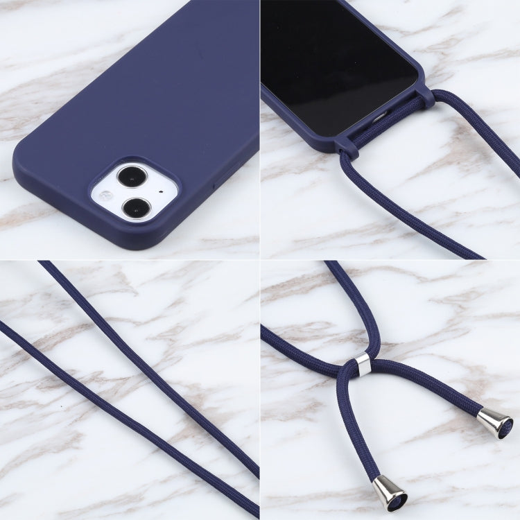 For iPhone 13 Pro Candy Colors TPU Protective Case with Lanyard (Dark Blue) - iPhone 13 Pro Cases by buy2fix | Online Shopping UK | buy2fix