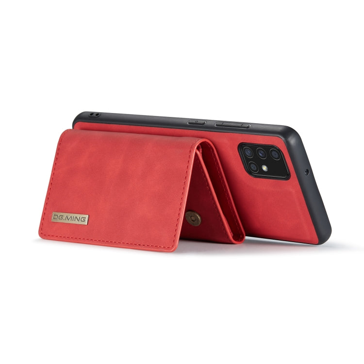 For Samsung Galaxy A51 DG.MING M1 Series 3-Fold Multi Card Wallet  Back Cover Shockproof Case with Holder Function(Red) - Galaxy Phone Cases by DG.MING | Online Shopping UK | buy2fix