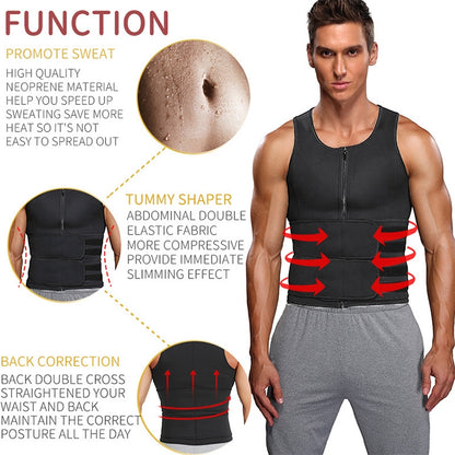 Neoprene Men Sport Body Shapers Vest Waist Body Shaping Corset, Size:XL(Black) -  by buy2fix | Online Shopping UK | buy2fix
