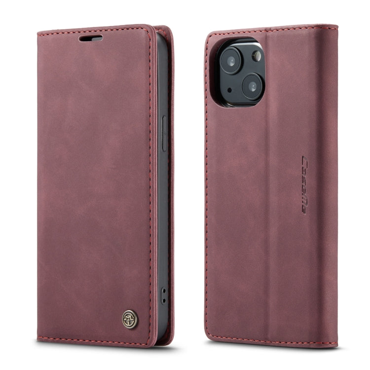 For iPhone 13 mini CaseMe-013 Multifunctional Retro Frosted Horizontal Flip Leather Case with Card Slot & Holder & Wallet (Wine Red) - iPhone 13 mini Cases by CaseMe | Online Shopping UK | buy2fix