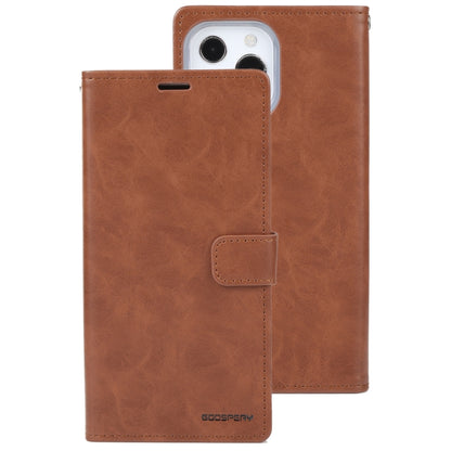 For iPhone 13 Pro GOOSPERY BLUE MOON Crazy Horse Texture Horizontal Flip Leather Case with Holder & Card Slot & Wallet (Brown) - iPhone 13 Pro Cases by buy2fix | Online Shopping UK | buy2fix