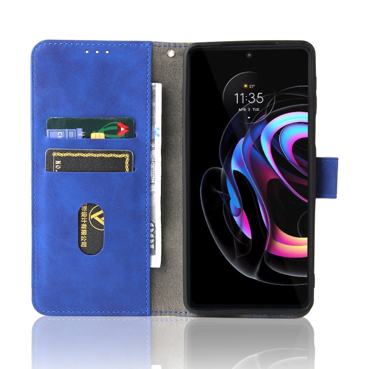 Solid Color Skin Feel Magnetic Buckle Horizontal Flip Calf Texture PU Leather Case with Holder & Card Slots & Wallet For Motorola Moto Edge 20 Pro(Blue) - Motorola Cases by buy2fix | Online Shopping UK | buy2fix