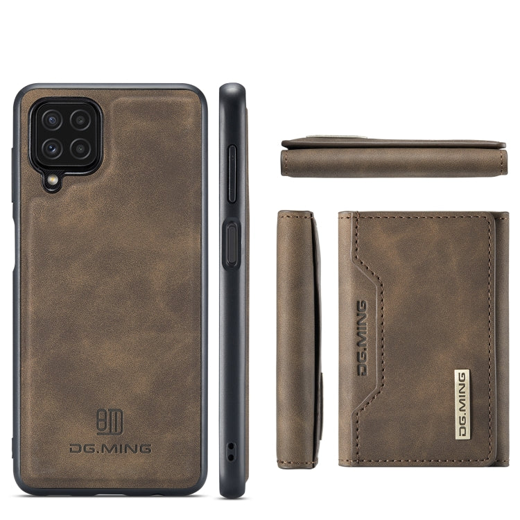 DG.MING M2 Series 3-Fold Multi Card Bag Back Cover Shockproof Case with Wallet & Holder Function For Samsung Galaxy A22 4G(Coffee) - Galaxy Phone Cases by DG.MING | Online Shopping UK | buy2fix