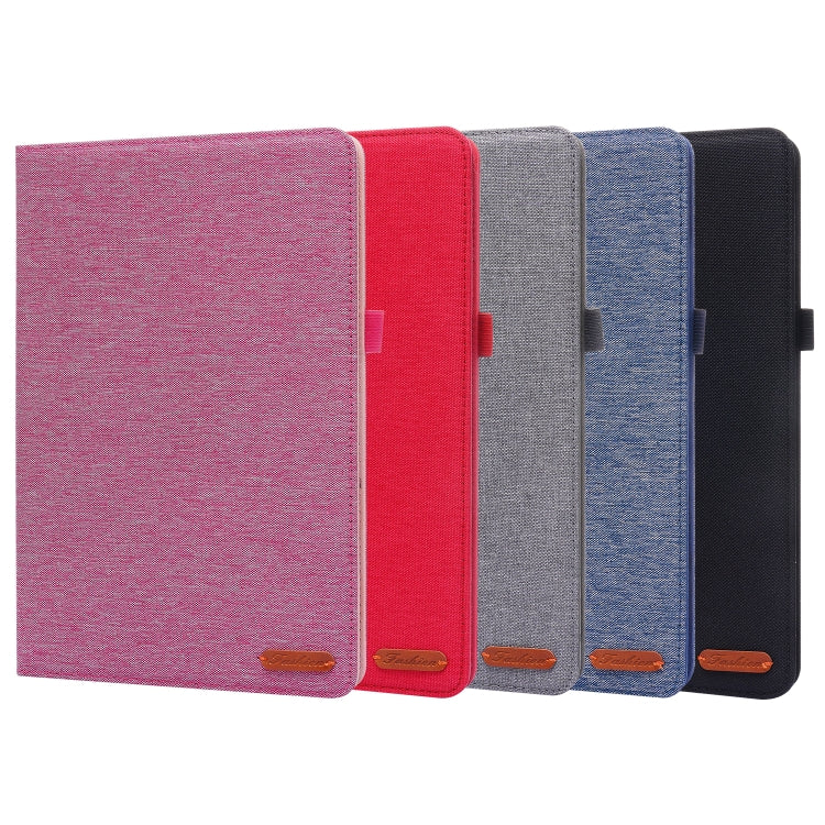 For Xiaomi Pad 5 / 5 Pro Horizontal Flip TPU + Fabric PU Leather Protective Case with Name Card Clip(Rose Red) - More Tablet Cases by buy2fix | Online Shopping UK | buy2fix