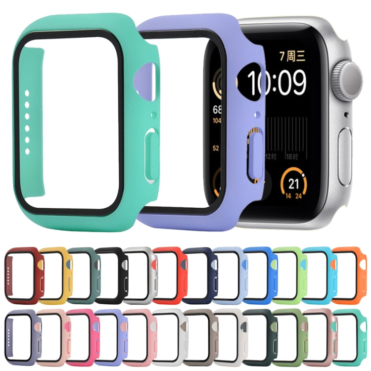 Shockproof PC+Tempered Glass Protective Case with Packed Carton For Apple Watch Series 6 & SE & 5 & 4 40mm(Khaki) - Watch Cases by buy2fix | Online Shopping UK | buy2fix