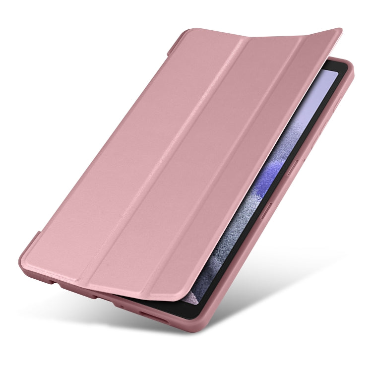 For Samsung Galaxy Tab A7 Lite T225 3-folding Horizontal Flip Honeycomb TPU Shockproof + PU Leather Case with Holder(Rose Gold) - Tab A7 Lite T220 / T225 by buy2fix | Online Shopping UK | buy2fix