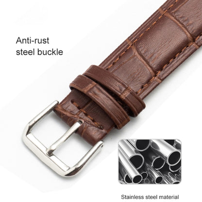 20mm Two-layer Cowhide Leather Bamboo Joint Texture Watch Band(Black) - Watch Bands by buy2fix | Online Shopping UK | buy2fix