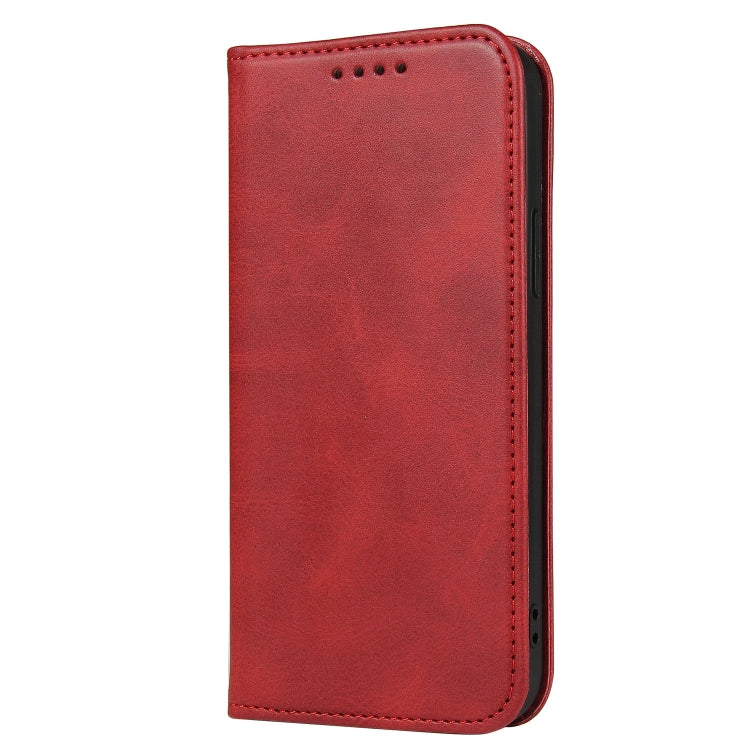 For iPhone 13 Pro Calf Texture Magnetic Horizontal Flip Leather Case with Holder & Card Slots & Wallet (Red) - iPhone 13 Pro Cases by buy2fix | Online Shopping UK | buy2fix